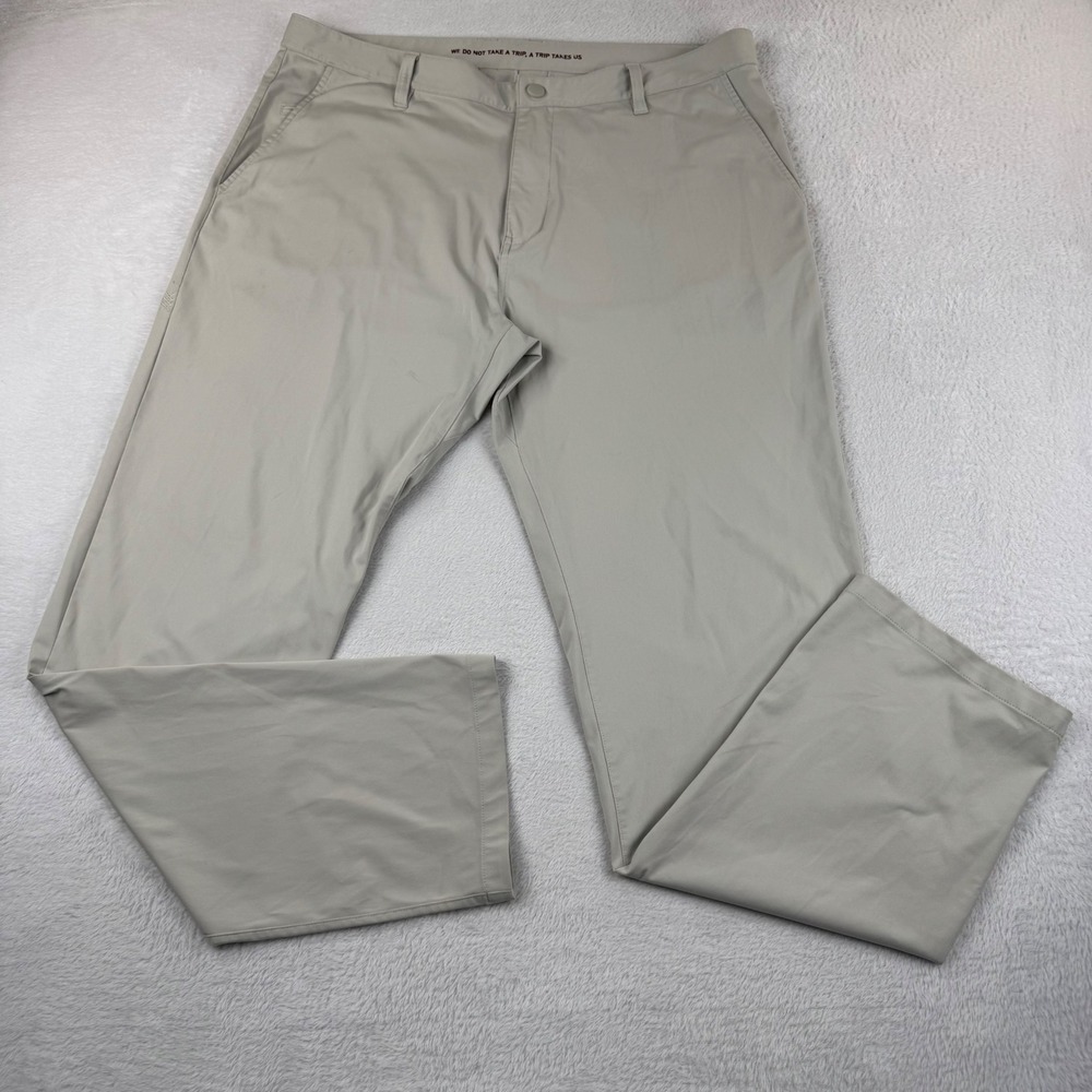Rhone Performance Pants Mens 38 Khaki Tan Straight Leg Golf Commuter